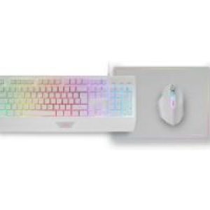 Pack Mars Gaming T+Ratón+Alfombrilla Blanco (MCP124WES)