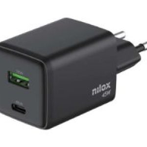 Cargador Pared NILOX 45W 1xUSB-C 1xUSB-A (NXGANUSBC45)