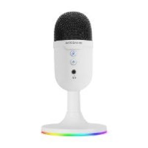 Micrófono Mars Gaming ARGB 3.5mm USB Blanco (MMICCXW)