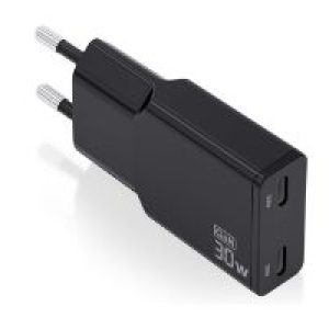 Cargador Pared AISENS 2USB-C 30W Negr(ASCH-30W2P049-BK)