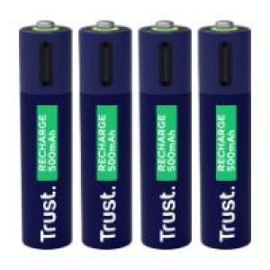 Pilas Recargables Trust AAA USBC-C Pack 4 Azul (25671)