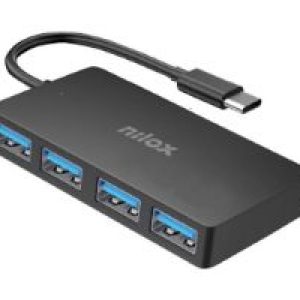 Docking Station NILOX 4xUSB-C 3.0 Negro (NXHUBUSC04)