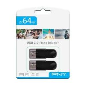 Pendrive PNY 64Gb USB 2.0 Pack 2 Negro (FD64GATT4X2-EF)