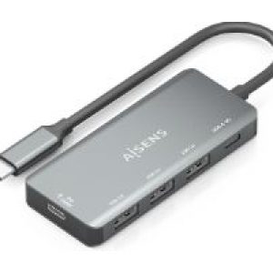 Hub AISENS USB-C a 3xUSB 2.0 PD 100W Gris (A109-0945)