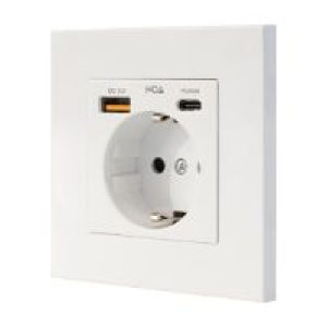 Enchufe Pared Nanocable Schuko/USB-A/USB-C (10.35.0011)