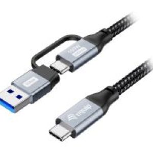 Cable EQUIP USB-C a USB-C + Adap USB-A 100W 2m (128433)