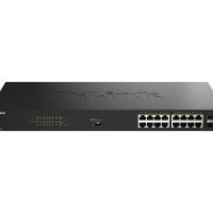 Switch D-Link 16xRJ45 2xSFP PoE Negro (DGS-1018P/E)