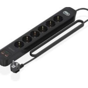 Regleta AISENS 6 Tomas 2xUSB-C 2xUSB-A (ASPS-2A2C17-BK)