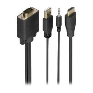 Conversor AISENS HDMI a VGA/Audio+USB-A 2m (A122-1015)