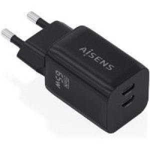 Cargador de Pared AISENS 65W 2xUSB-C Negro (A110-1030)