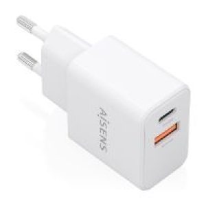 Cargador AISENS GaN 20W USB-A USB-C Blanco (A110-1025)