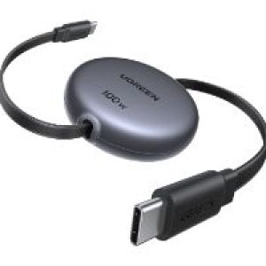 Cable Retráctil Ugreen USB-C a USB-C PD 100W 1m (65905)