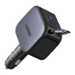 Cargador Coche Ugreen PD 145W Cable Retráctil (55910B)