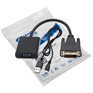 Nanocable DVI/M a VGA/H 10cm Negro (10.16.2008-BK)