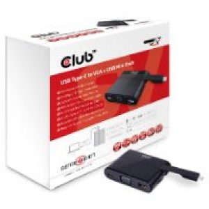 Mini Dock Club 3D USB-C a USB-C+USBA+VGA (CSV-1532)