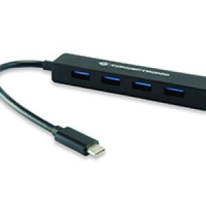 Hub CONCEPTRONIC USB-C a 4xUSB-A 3.0 Negro (CTC4USB3)