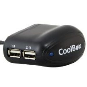 Cargador de Pared CoolBox 2x USB 2.0 Negro (UX-2)
