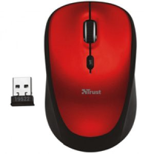 Ratón Trust Yvi Óptico Wireless RF 1600dpi Rojo (19522)