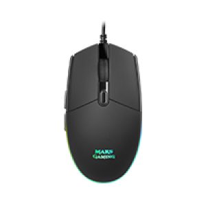 Ratón Mars Gaming Óptico RGB USB-A 3200dpi Negro (MMG)