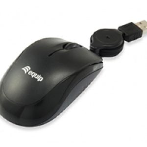 Ratón EQUIP Life Óptico USB Retráctil Negro (EQ245103)