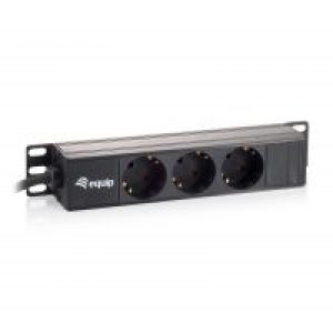 Regleta EQUIP 3 Tomas 1.5m Rack 10″ 1U Negra (EQ333299)