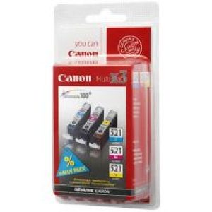 Tinta Canon CLI-521 Pack Tricolor 9ml (2934B010)
