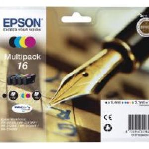 Tinta Epson 16 Pluma Pack Negro/Tricolor (C13T16264012)