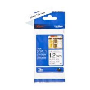 Cinta BROTHER 12mm 8m Negro sobre Blanco (TZe-N231)
