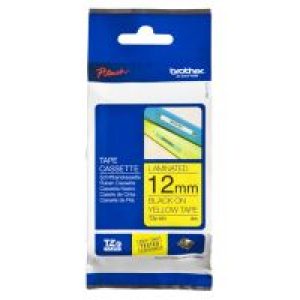 Cinta Brother 12mm 8m Negro sobre Amarillo (TZe-631)