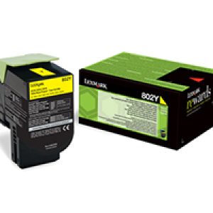 Toner Lexmark Laser 802Y Amarillo 1000 pág (80C20Y0)