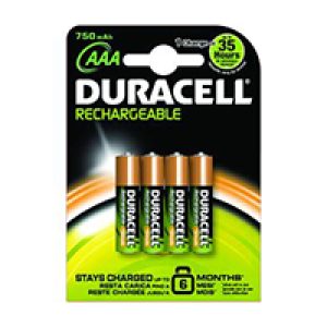 Pack 4 Pilas Duracell AAA Recargables NiMH 1.2V (HR3-B)