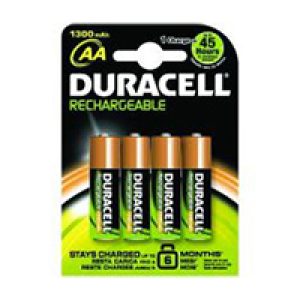 Pack 4 Pilas Duracell AA Recargables NiMH 1.2V (HR6-B)