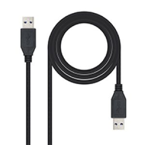 Nanocable USB-A/M a USB-A/M 1m Negro (10.01.1001-BK)