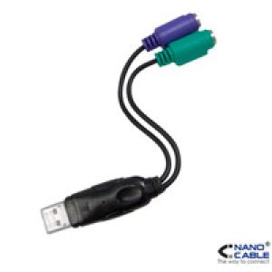 Nanocable USB-A/M a 2xPS/2/H 15cm Negro (10.03.0101)