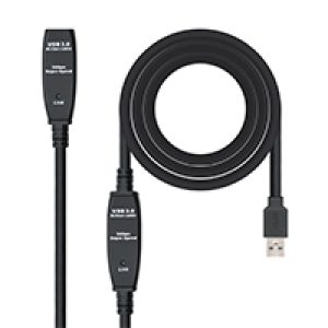Nanocable USB-A/M a USB-A/H 15m Negro (10.01.0313)