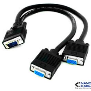 Nanocable 1xVGA/M a 2xVGA/H 45Cm Negro (10.15.2000)