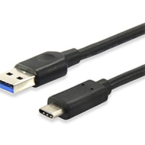 Cable EQUIP USB-A/M a USB-C/M 0.25m Negro (EQ128343)