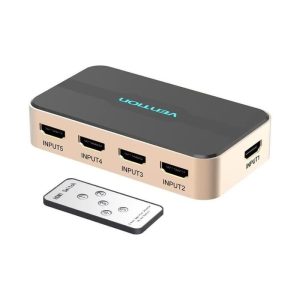 DUPLICADOR VENTION 5XHDMI HEMBRA – HDMI MACHO GOLD/BLACK