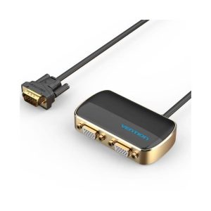 DUPLICADOR VENTION VGA MACHO – 2X VGA HEMBRA ALIMENTACION EXTERNA BLACK