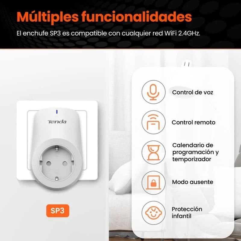 ENCHUFE INTELIGENTE TENDA SP3 WIFI 2.4GHZ ( PACK 4 UNIDADES ) - Imagen 8