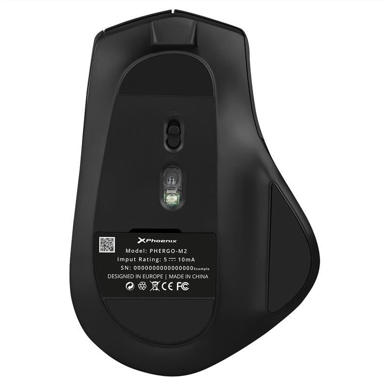 RATON PHOENIX ERGO-M2 1600DPI WIRELESS ERGONOMIC BLACK - Imagen 3