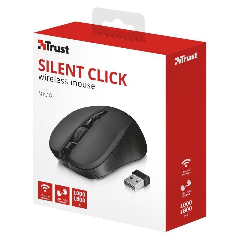 RATON TRUST MYDO SILENT CLICK WIRELESS BLACK - Imagen 3