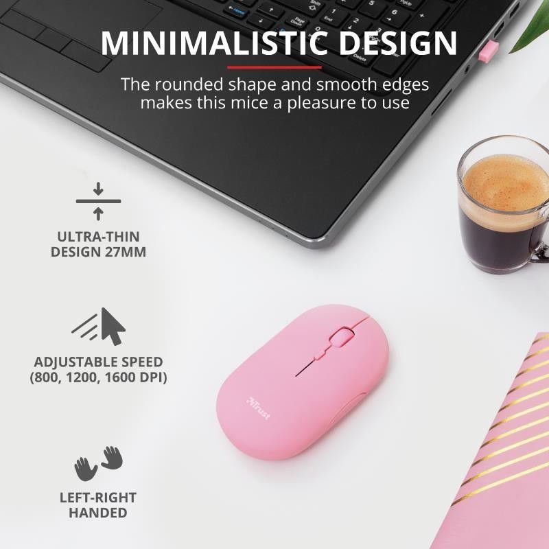 RATON TRUST PUCK RECARGABLE WIRELESS BLUETOOH PINK - Imagen 7