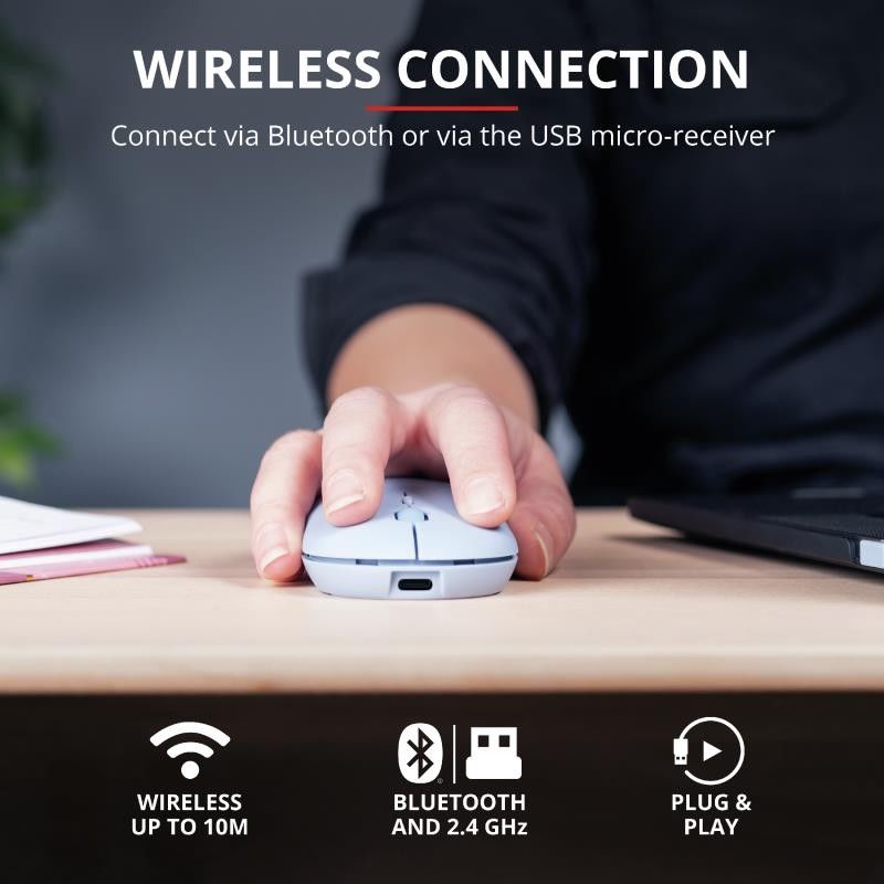 RATON TRUST PUCK RECARGABLE WIRELESS BLUETOOTH BLUE - Imagen 9