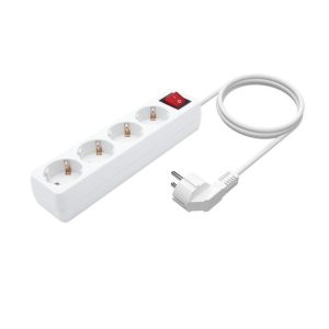 REGLETA AISENS 4 SCHUKOS PROTECCION INTERRUPTOR 1,4M WHITE