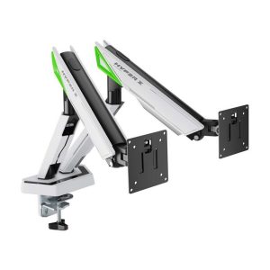 SOPORTE DE MESA GAMING PARA 2 TV/MONITOR AISENS 17 – 38 2 BRAZOS GIRATORIO/INCLINABLE HASTA 16KG WHITE