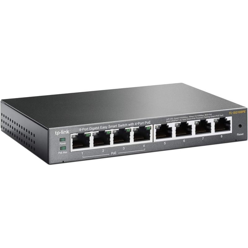 SWITCH TP-LINK GIGABIT 8 PUERTOS TL-SG108PE EASY SMART GESTIONABLE 4 POE - Imagen 2