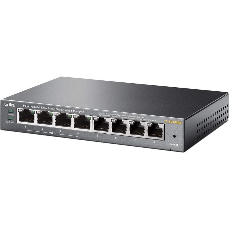 SWITCH TP-LINK GIGABIT 8 PUERTOS TL-SG108PE EASY SMART GESTIONABLE 4 POE - Imagen 4