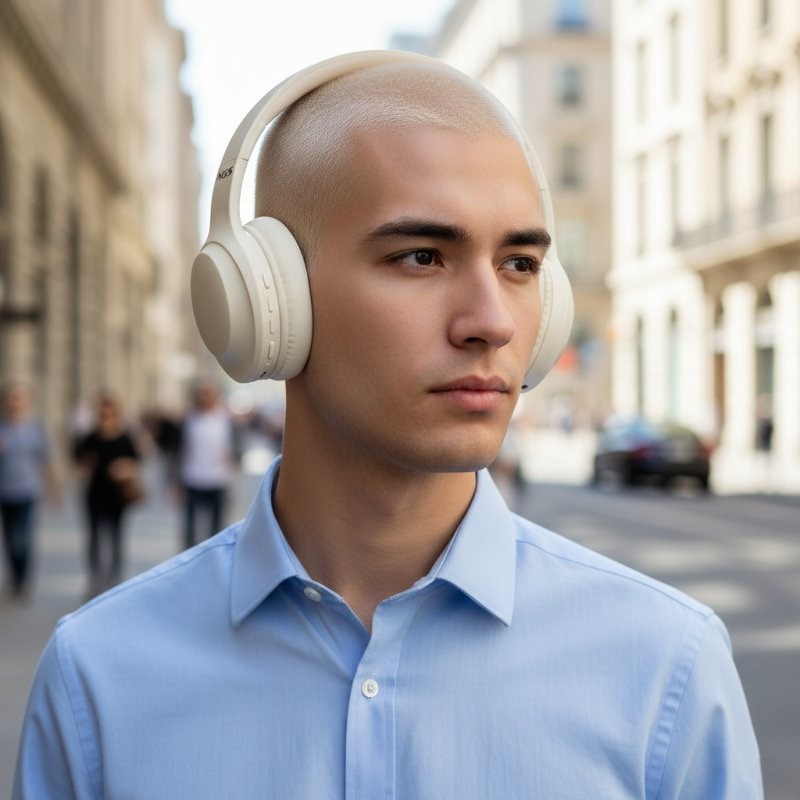 AURICULARES NGS ARTICA GLACIER WIRELESS BLUETOOTH MICROFONO DIADEMA BEIGES - Imagen 3