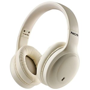 AURICULARES NGS ARTICA GLACIER WIRELESS BLUETOOTH MICROFONO DIADEMA BEIGES